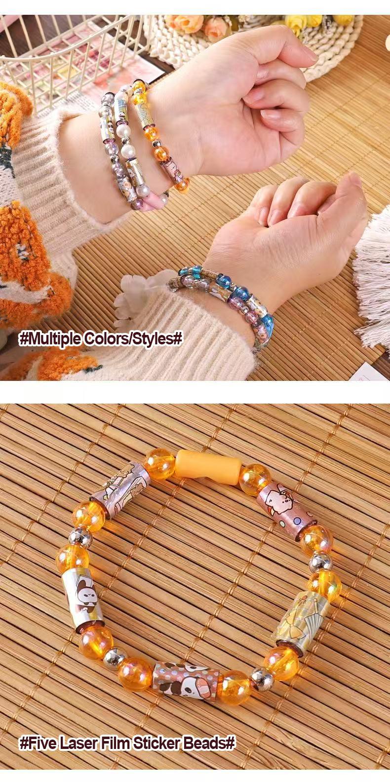 StickiRolls Creative DIY Stickers Bracelet - No Battery Needed Hand String Bead Toy, Unisex Stress Relief Sensory Regulation Kids' Stationery for DIY Crafts, Beads