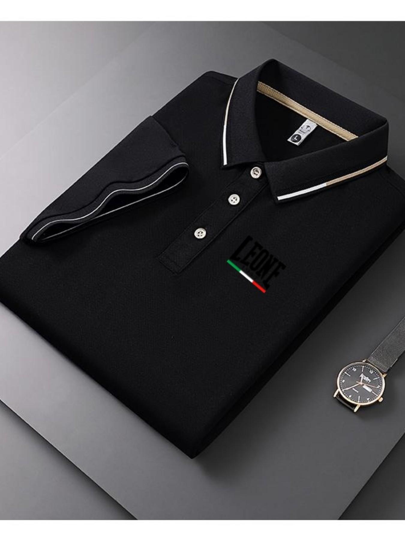 Men's Casual Summer Print T-Shirt, Fashion Short Sleeve Top, Geometric Design, Lightweight Breathable Polo Shirt