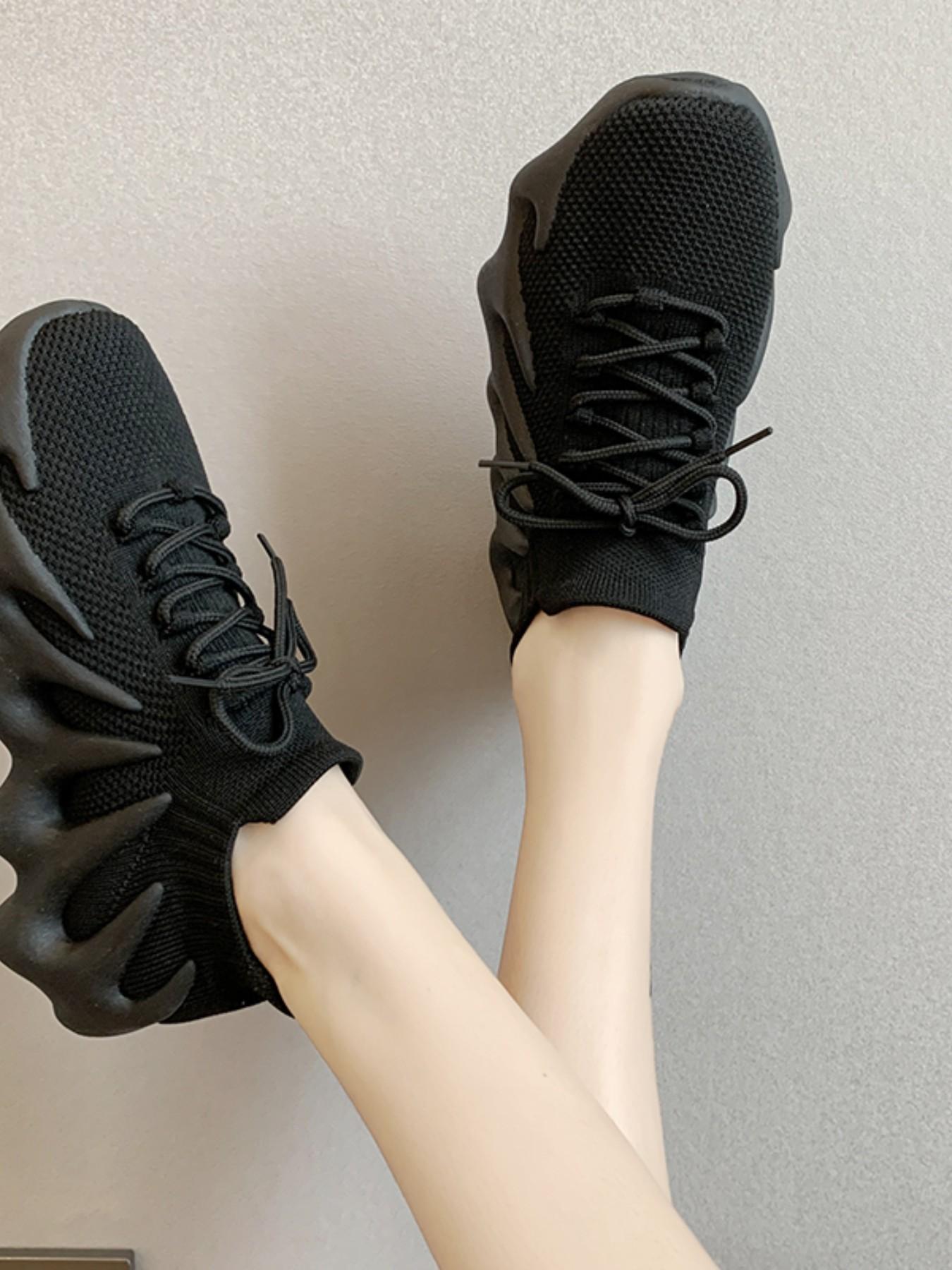 Couple Shock Absorbing Coconut Shoes for Women, Spring & Fall Fitness Breathable Jump Rope Running Sports Shoes, PU Leather Rubber Sole