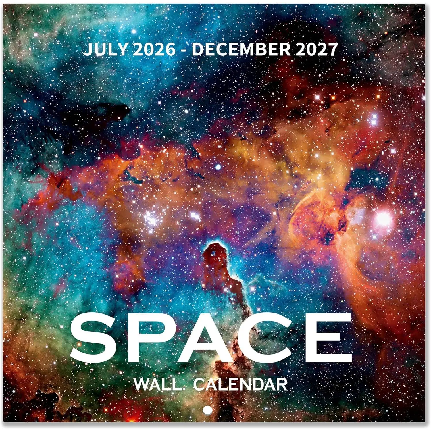 Calendar 2026-2027 - 2026-2027 Wall Calendar, Telescope Wall Calendar | Jul 2026 - Dec 2027, 12" x 24" (Open), Unruled Blocks(1.2" x 1.7") Calendar with Thick Glossy Paper, Printed clerly