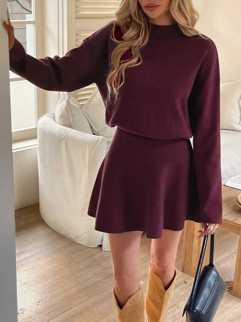 Autumn Winter Warm Waist Cinched Elegant Fashion Dress, Stylish Women's Clothing for Cozy, Perfect for Casual Wear