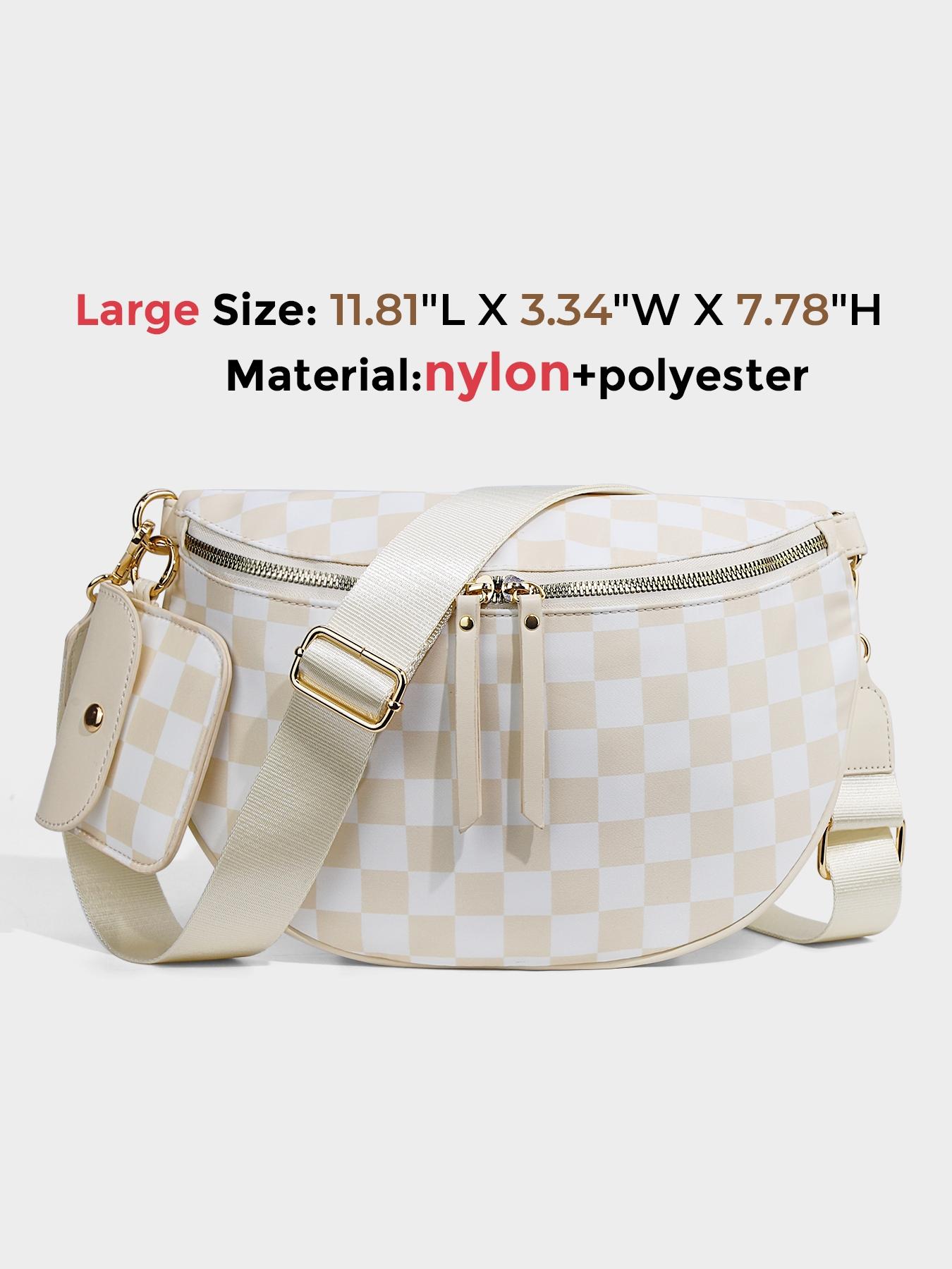 Women's Checked Pattern Crossbody Bag & Coin Puse, Fashionable PU Leather Bag Set, Casual Trendy Versatile High-quality Daily Commuting Bag