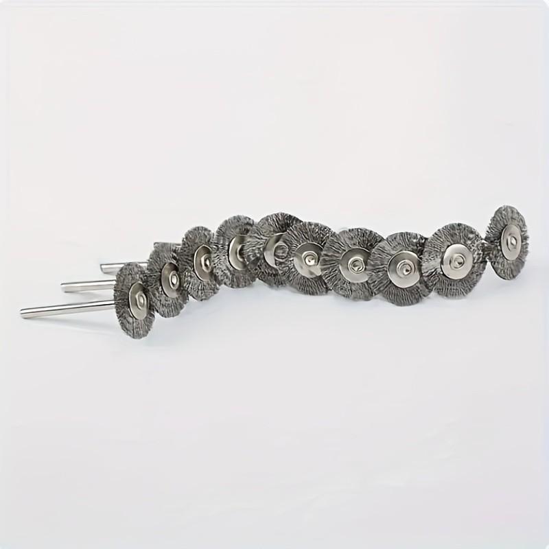 5 Piece Rotary Tool Wire Brush Set, 3mm Handle Drill Bits, Non-Electric Polishing Wheel Drills, Metal Surface Polishing Attachments