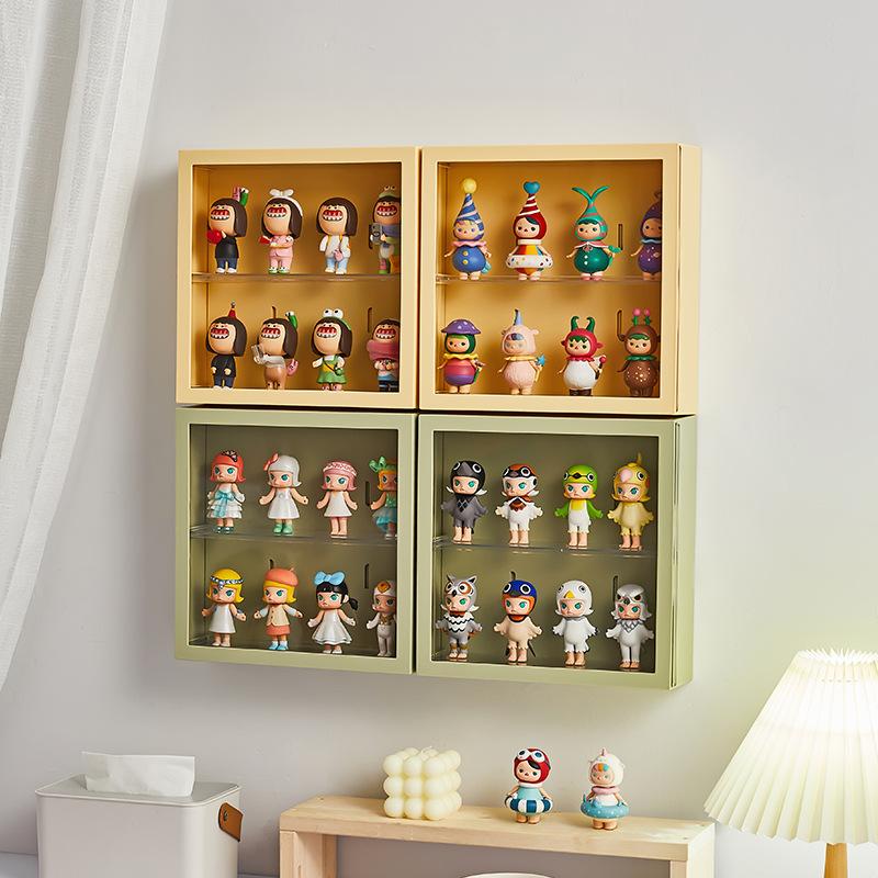 Wall-hung blind box storage display rack multi-layer doll dust-proof hand-held display cabinet