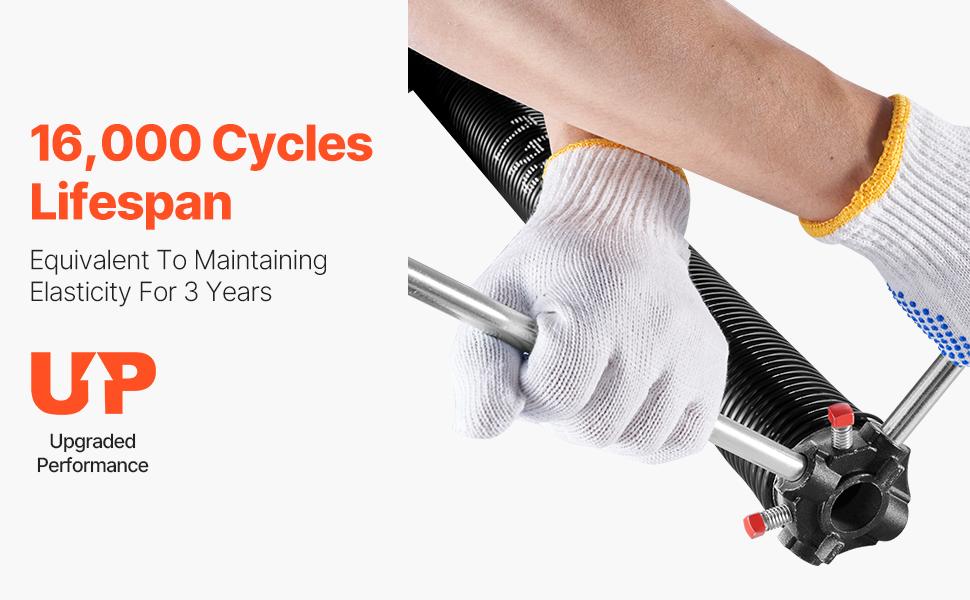 VEVOR Garage Door Torsion Springs, Pair of 0.218x 2x 26 in, 16000 Cycles, Electrophoresis Black Coated for Replacement, Garage Door Springs with Non-Slip Winding Bars, Gloves and Mounting Wrench VEVOR Garage Door Torsion Springs, Pair of 0.218x 2x 26 in, 16000 Cycles, Electrophoresis Black Coated for Replacement, Garage Door Springs with Non-Slip Winding Bars, Gloves and Mounting Wrench