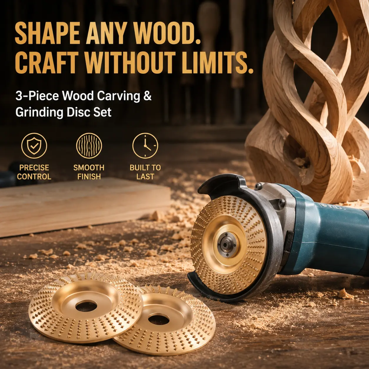 3PCS 4" Grinding Wheels – Abrasive Accessories for Power Grinders, Wear-Resistant Sand Discs for Wood Carving, Polishing & Derusting, DIY Handicraft, Household Metal & Wood Processing, Durable Grinder Replacement Parts, Essential Workshop Supplies-YY2