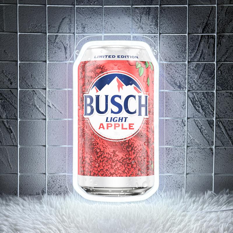 Beer Can Neon Light with Printed Apple Pattern, Wall Hanging, Neon Sign, Dimmable Glow Bar Art Neon Light, USB Powered, Suitable for Kitchen, Restaurant, Club, Man Cave, Beer Party