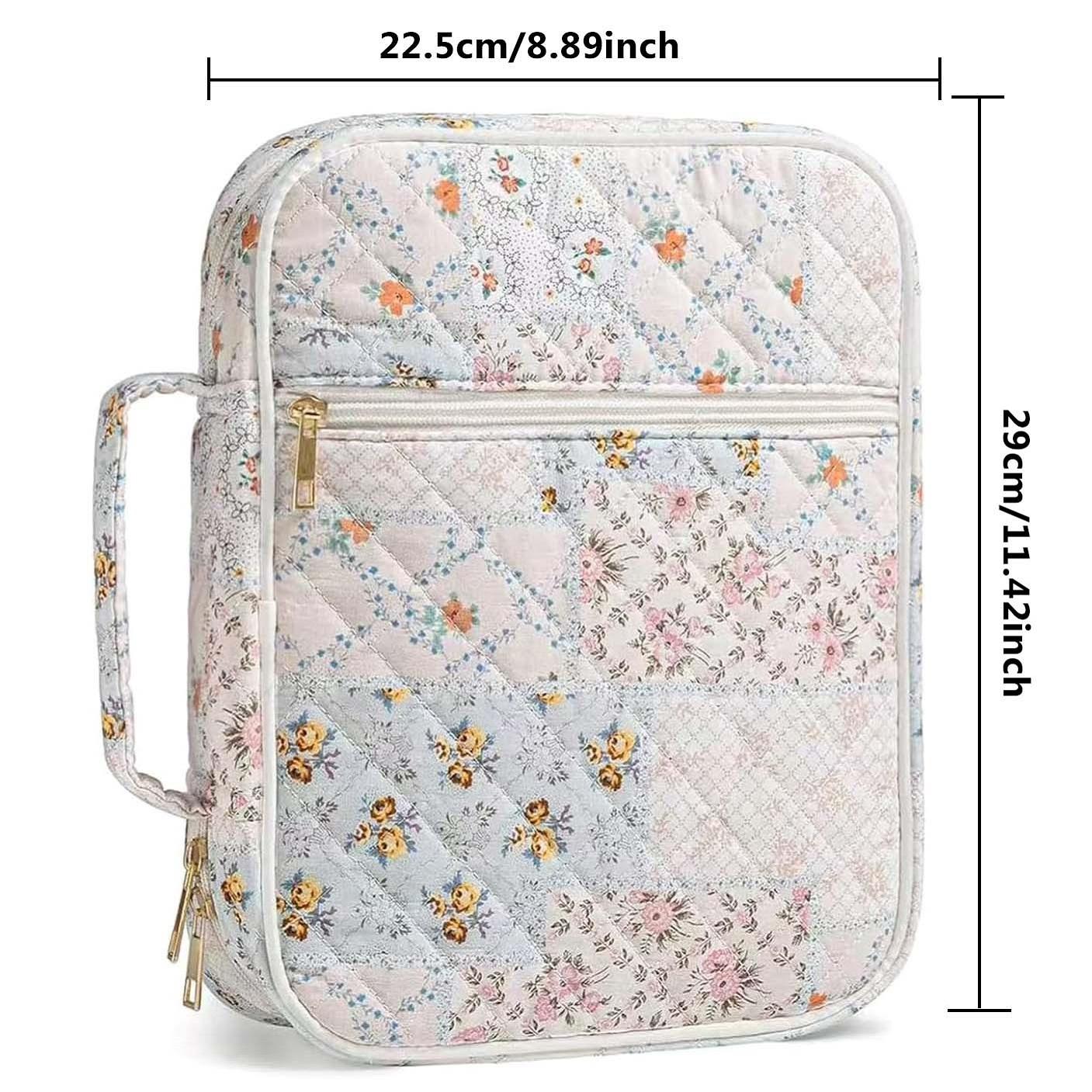 Bible Cover Case for Women Large Bible Cover with Durable Handle Quilted Bible Carrying Case for Girls Bible Study Supplies Accessories, Mother Day, Christmas Christian Gifts for Women