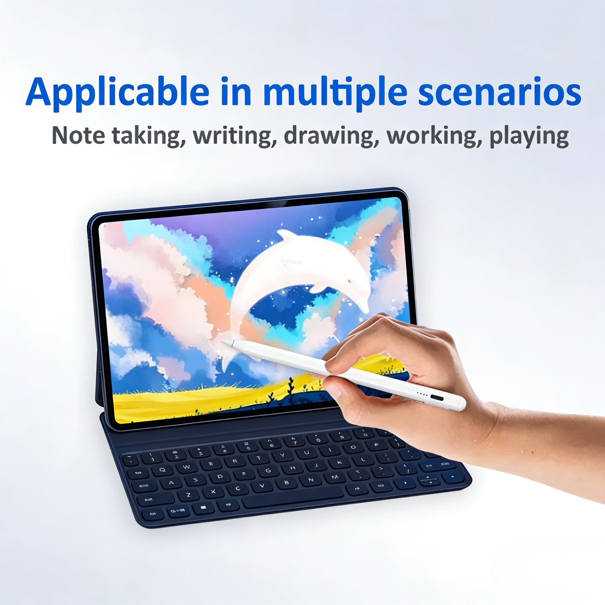 Touchscreen Stylus Pen Compatible with iPhone iPad Android Tablets, Universal Fine Tip Magnetic Adsorption, Lithium Battery