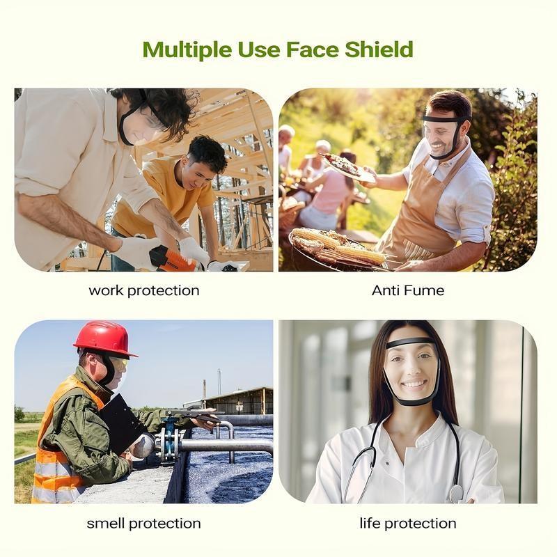 Transparent Full Face Shield with Adjustable Visor, Reusable Safety Face Cover, Anti-Fog & Splash Proof Protection for Kitchen Work Outdoor, Lightweight & Durable, Safety Glasses Goggles