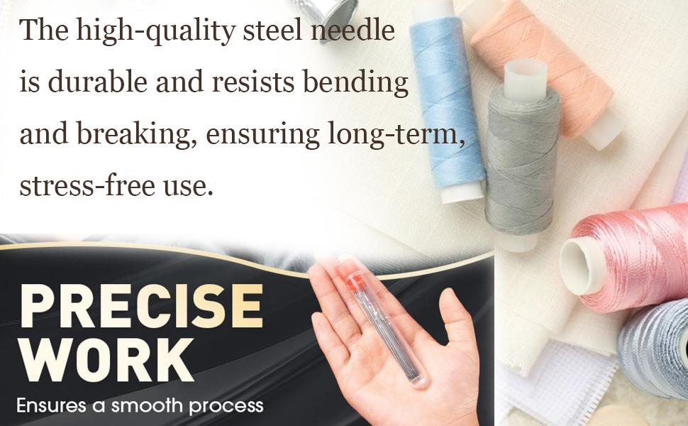Large-Eye Steel Sewing Needle Set, Stainless Steel Hand Sewing Needles, Portable DIY Handcraft Kit, Suitable for Crafters (34-Piece Set)