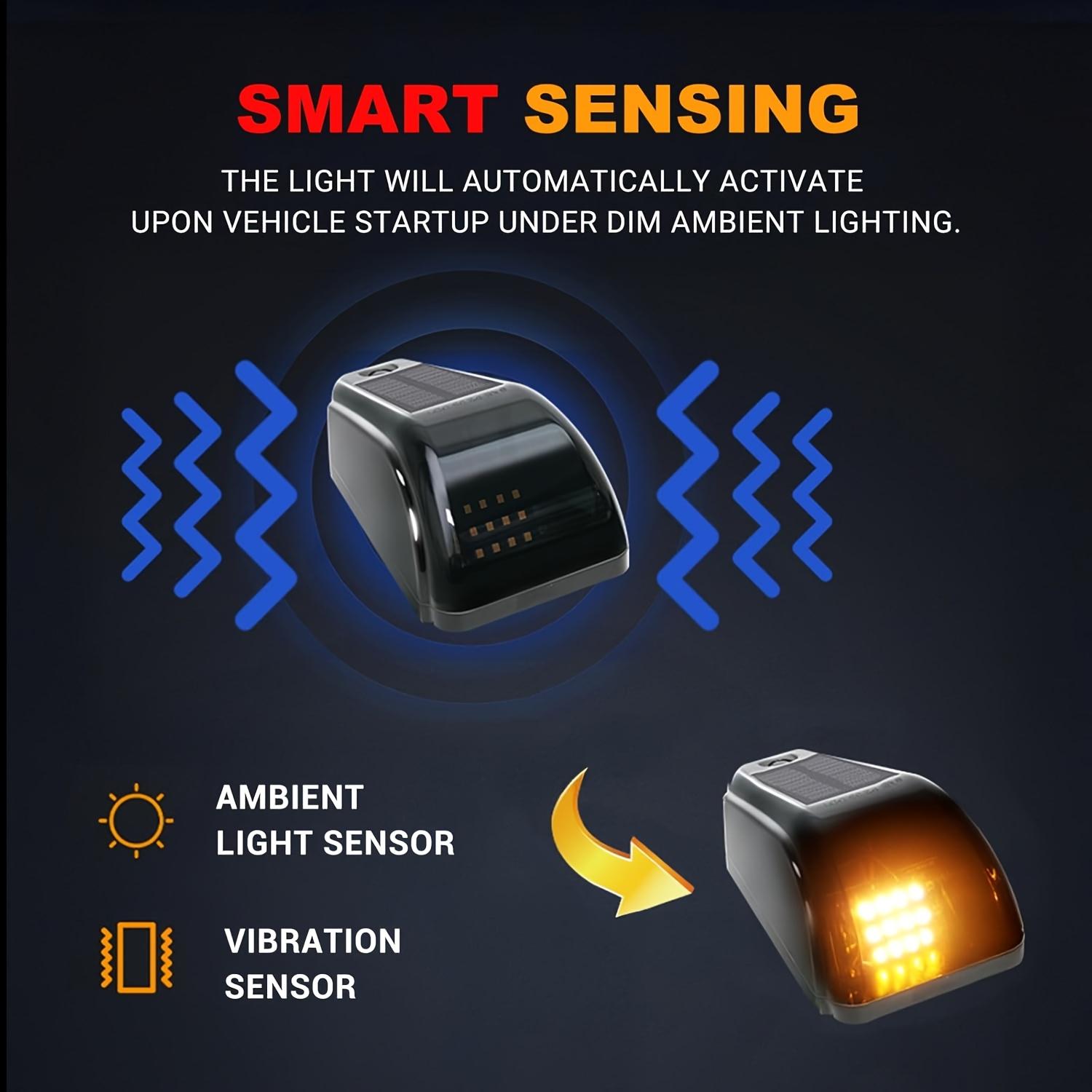 5-piece set of solar-powered cab roof lights, waterproof truck accessories, constant light wireless solar cab lights, suitable for Ford, Dodge Ram, SUV, POV pickup trucks, portable and easy to carry, 16 LED light beads