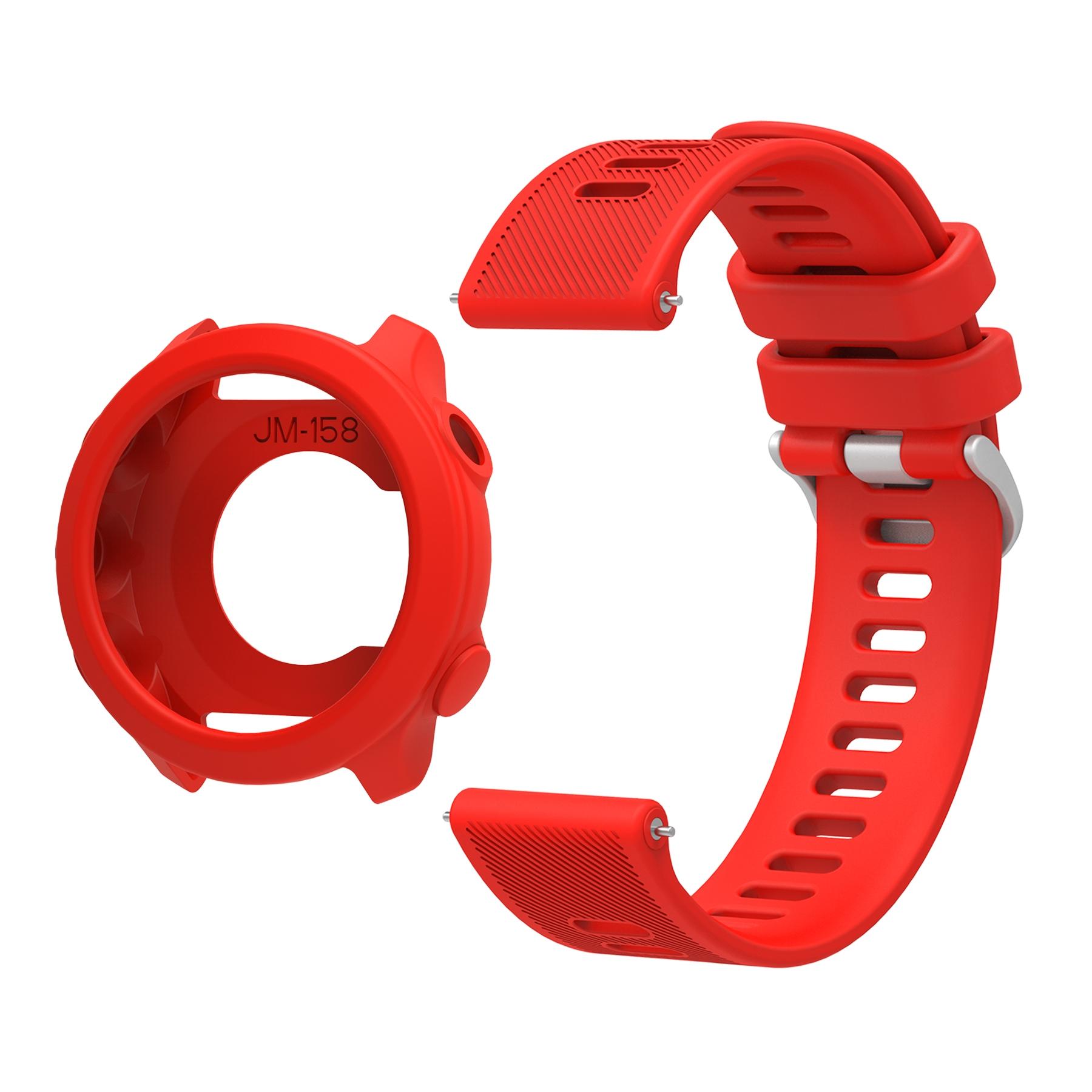 Silicone Watch Band and Case for Garmin Forerunner 158, Soft Skin-Friendly, Waterproof, Multiple Colors, Unisex, Sporty and Casual