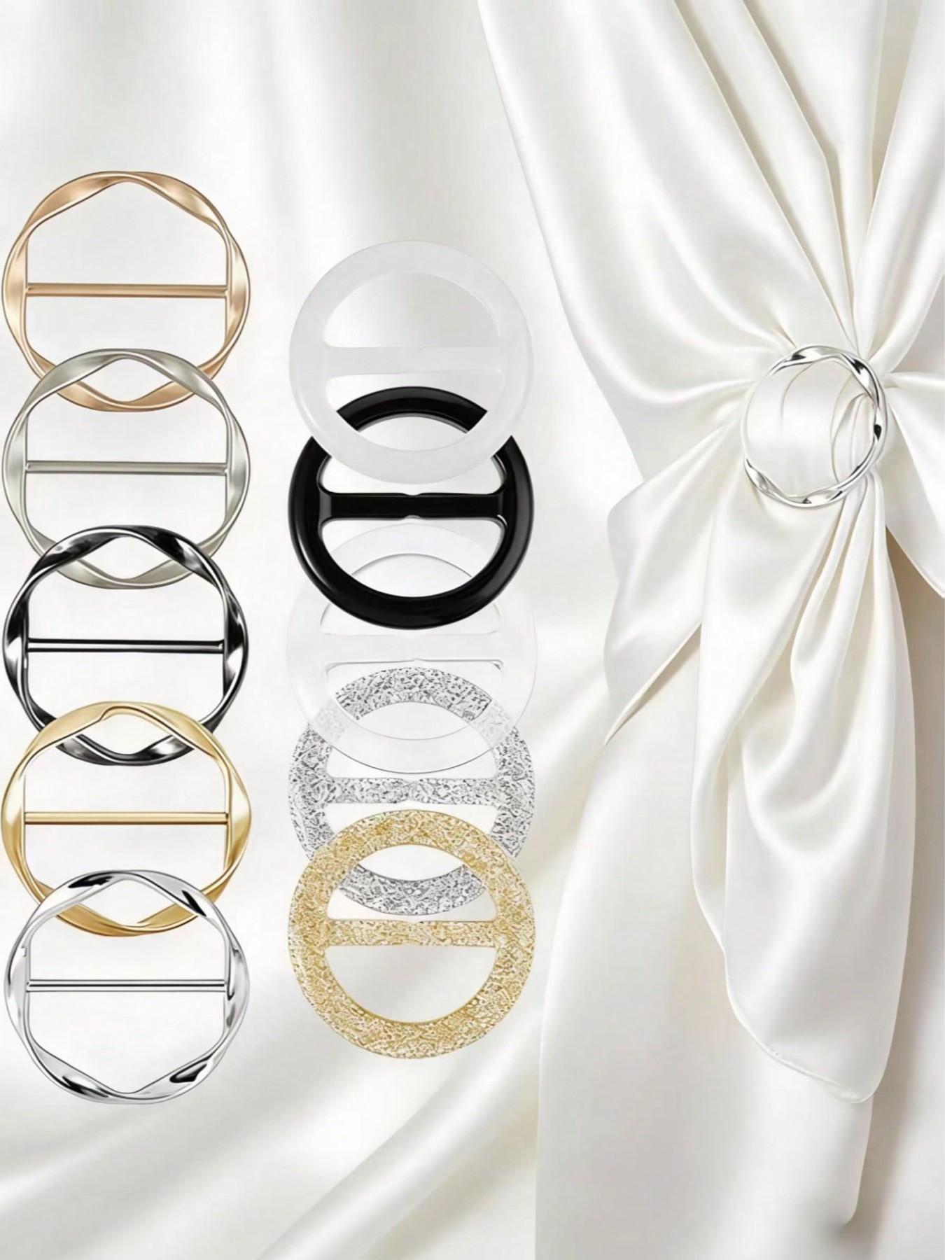 10-Piece Multi-Functional Plastic and Metal Scarf/t-Shirt Clips, Easy Knotting and Waist Cinching, Ideal for Sewing, Knitting, DIY Crafts