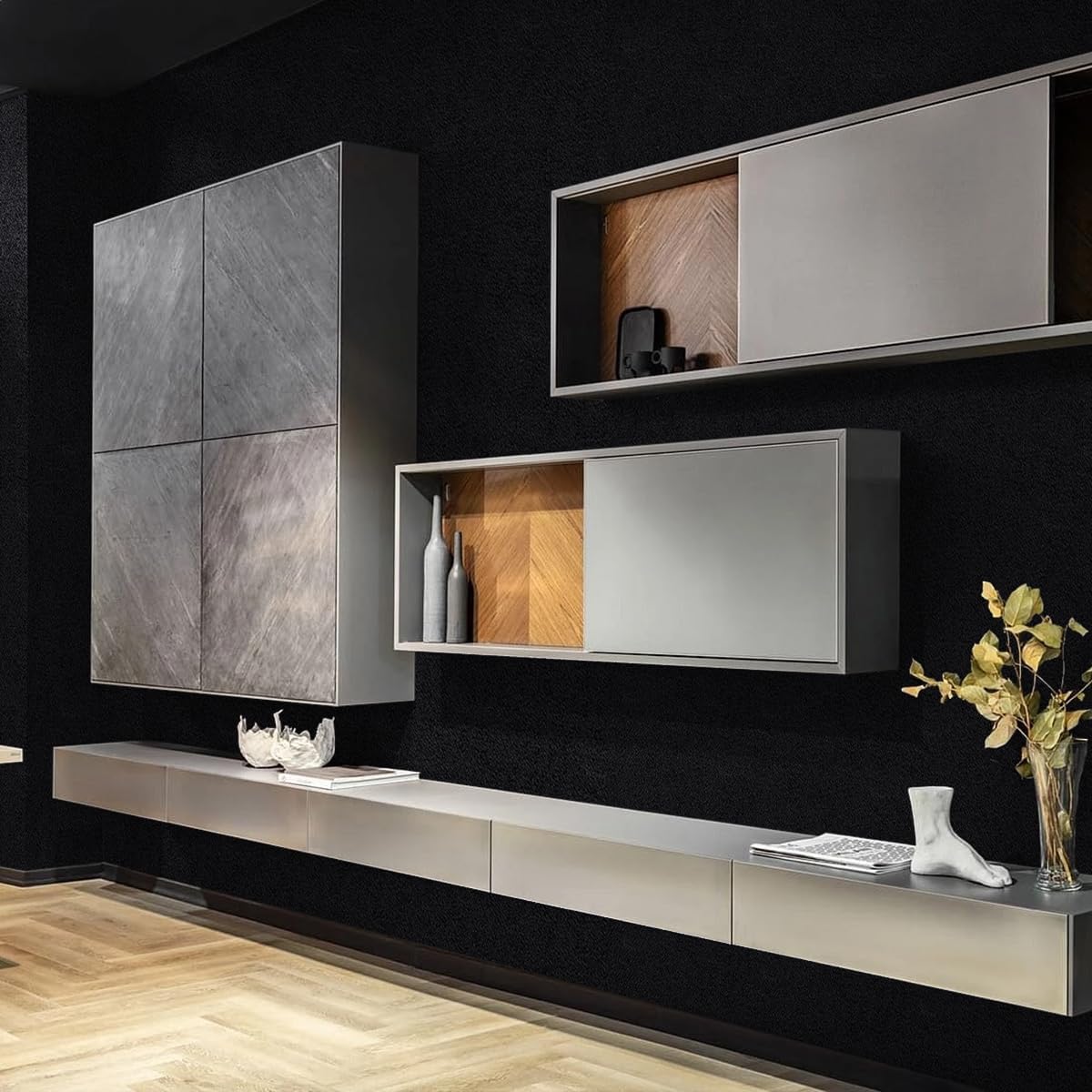 Solid Color Self-adhesive Wallpaper, 1 Count Waterproof & Oil-proof Wall Sticker, Self Adhesive Vinyl, Wall Decor for Home Kitchen Living Room Bedroom, Peel and Stick Wallpaper Designs