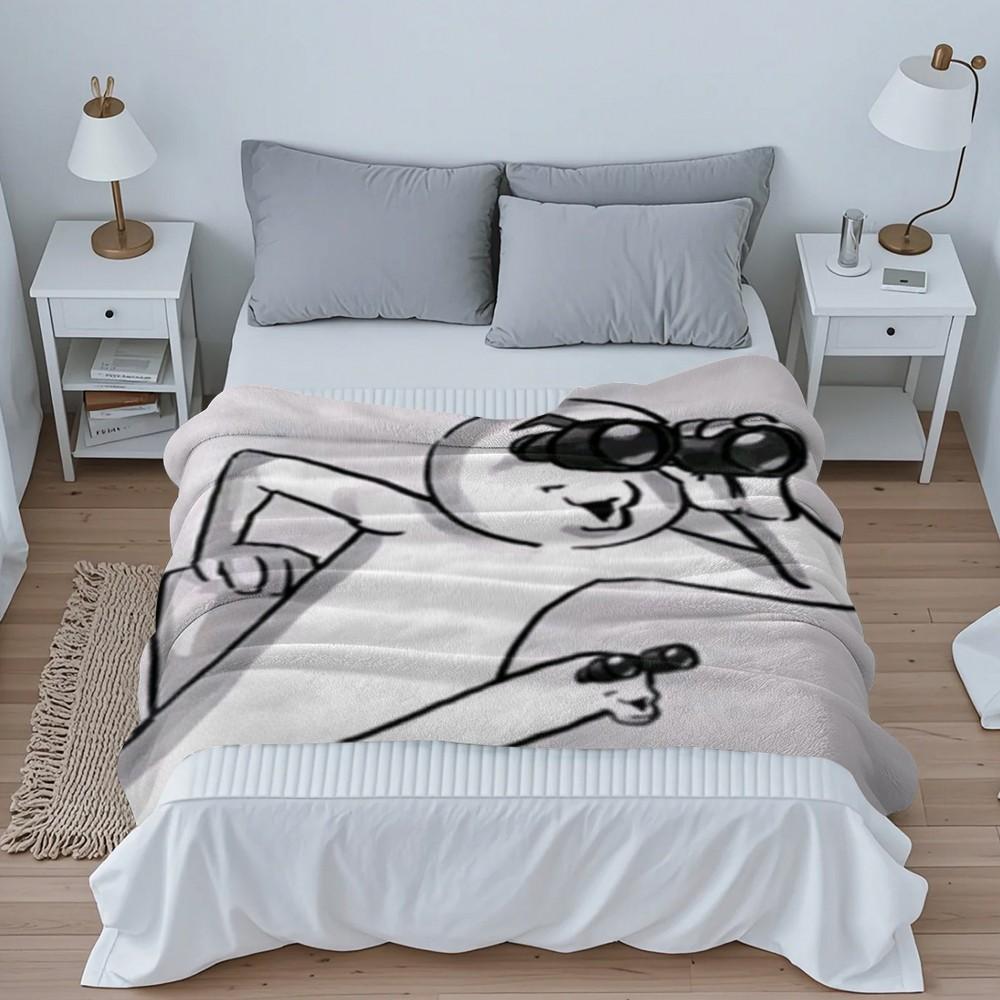 Funny Pattern Print Blanket, Flannel Series Bedding, Dormitory Blanket, Nap Blanket, Car Blanket, Office Blanket, Air Conditioning Blanket