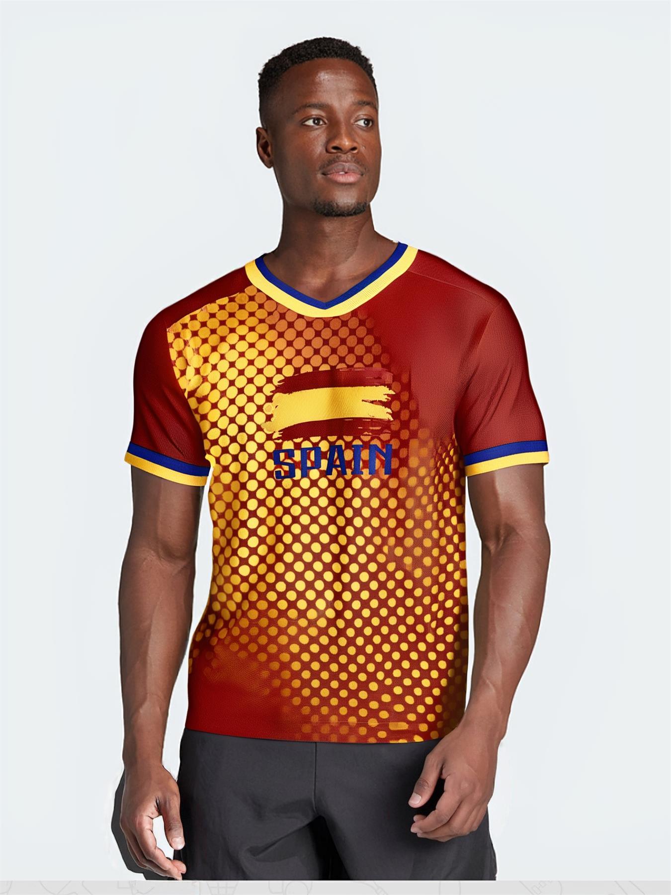 Spain Football Jersey Men's Breathable Soccer Shirt Spain National Team Fan Training Uniform