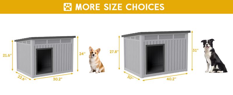 TikTokShopStockUp  WTFGO doghouse Sturdy Frame Doghouse for Small & Medium Pets - Dual-Use for Indoor & Outdoor, Easy to Clean & Assemble  Kennel  for Your Christmas Gifts Wooden Kennel