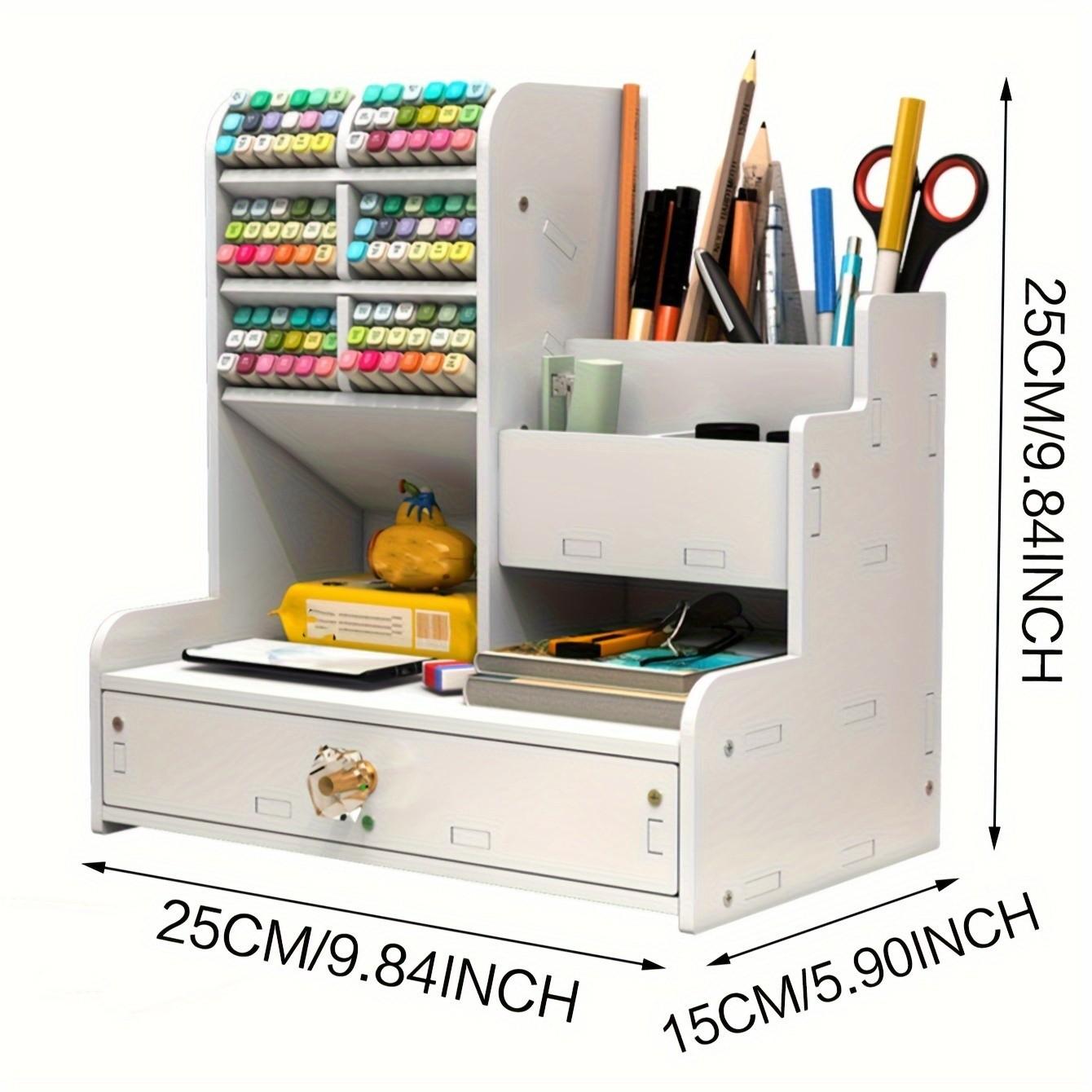 Desktop DIY Pen Holder Organizer, Multi-Functional Office Supplies Stationery Box, Large Capacity Desktop Storage Rack