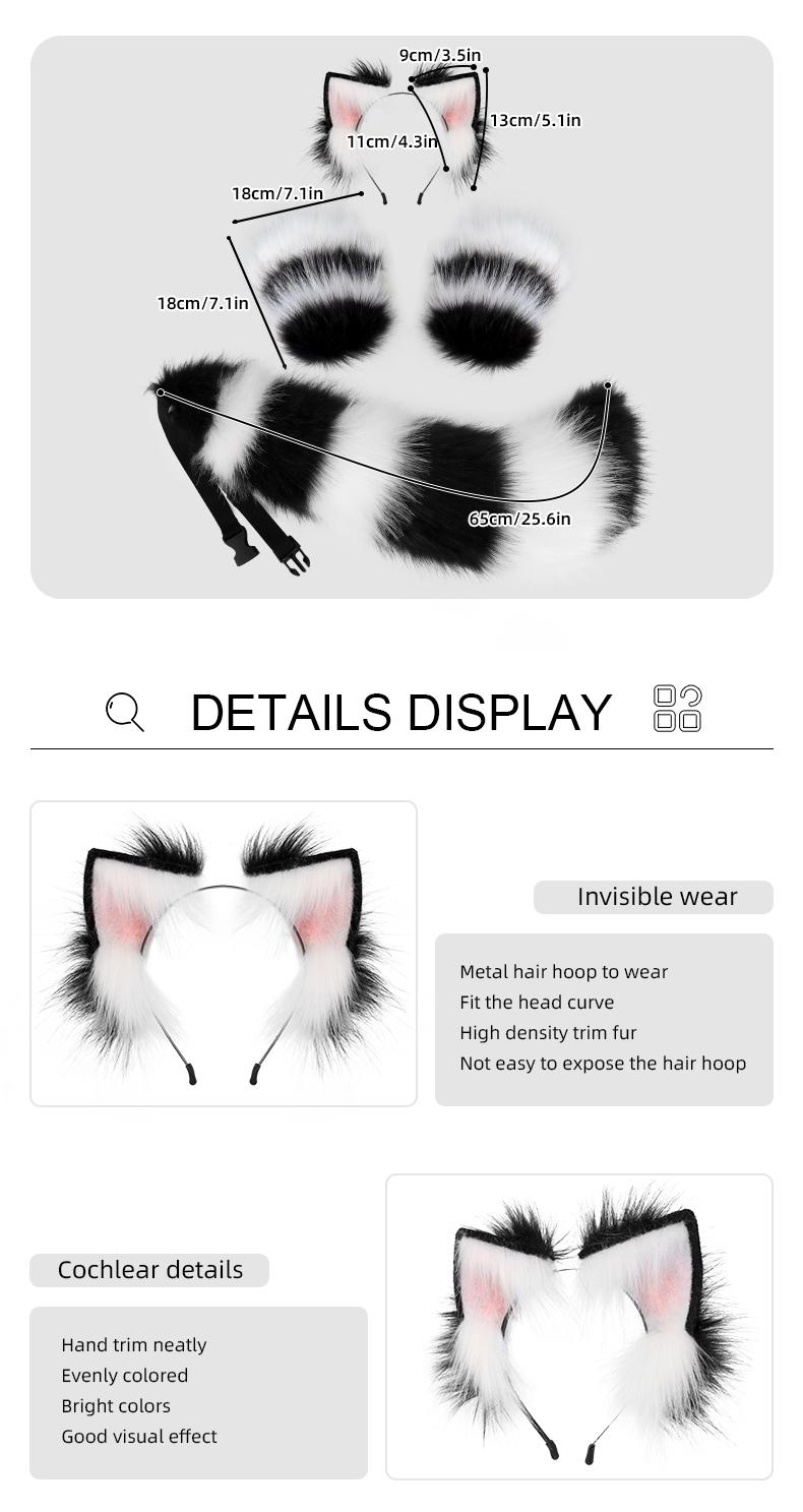3-Piece Animal Cosplay Set – Fluffy Ears, Claws & Tail | Perfect for Sexy Roleplay & Cosplay Fun Belt Fursuit Short Costume Womenswear Adjustable Clothes Comfortable Furry Plush Skeleton Soft 3-Piece Animal Cosplay Set – Fluffy Ears, Claws & Tail | Perfect for Sexy Roleplay & Cosplay Fun Belt Fursuit Short Costume Womenswear Adjustable Clothes Comfortable Furry Plush Skeleton Soft