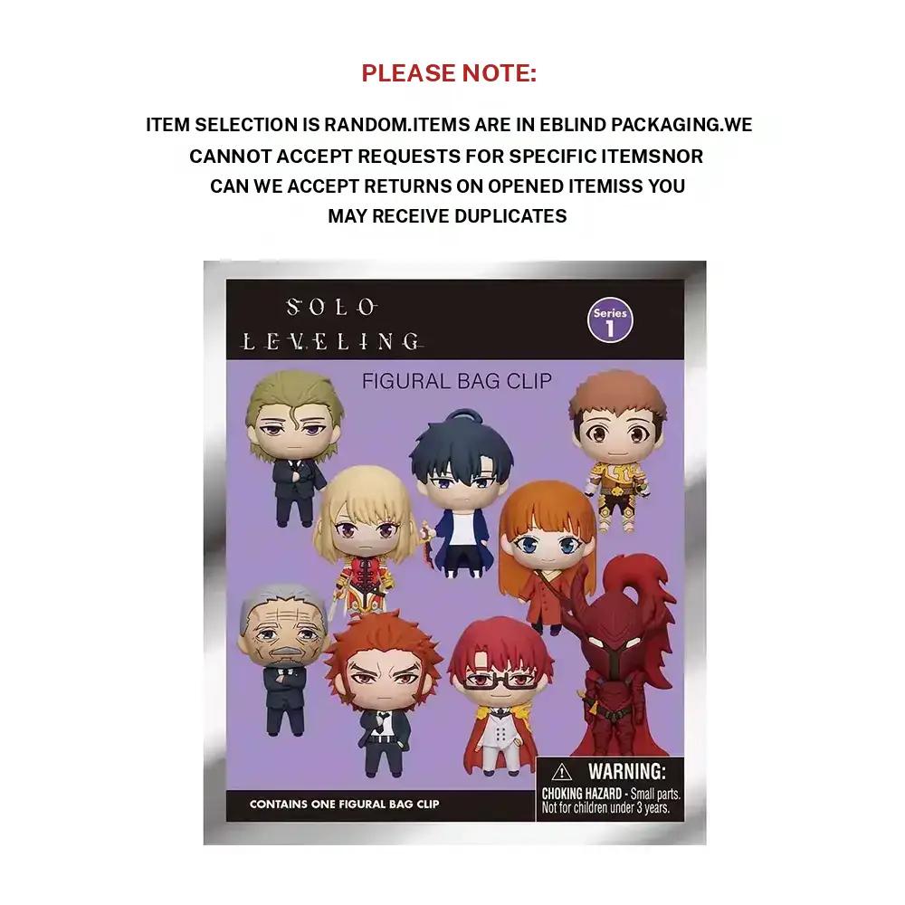 Solo Leveling Officially Licensed 3D Wear-resistant Dark Blind Bag Keychain Random Character Anime Collection Backpack Accessory Cosplay Gift MN-30500