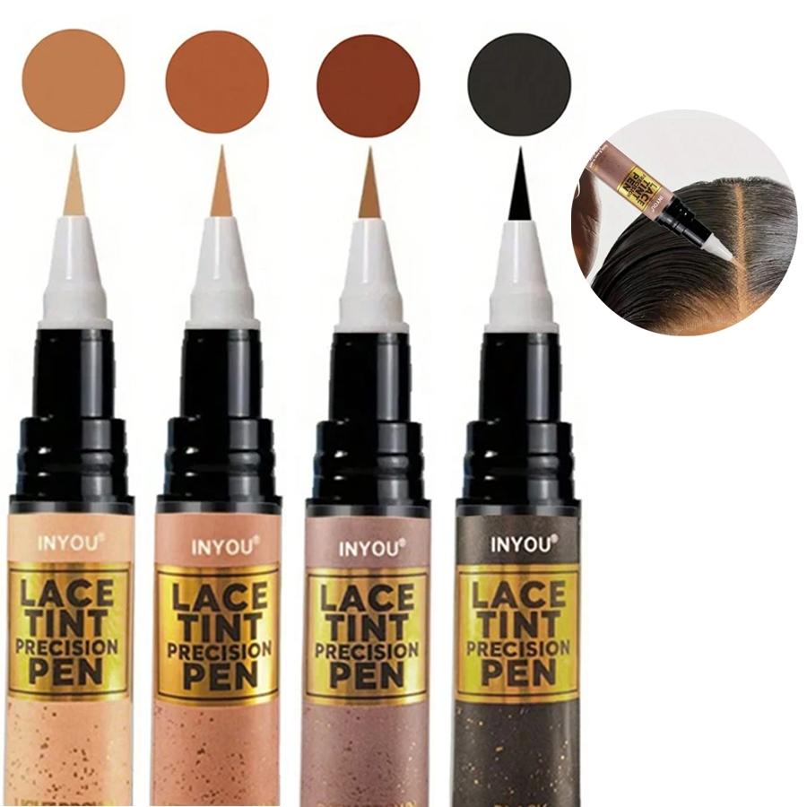 Lace Tint Precision Pen Wig Lace Tint with Brush Applicatior, Easy to use, Long Lasting Formula, Blends Natural, Blonde Highlight Mixed