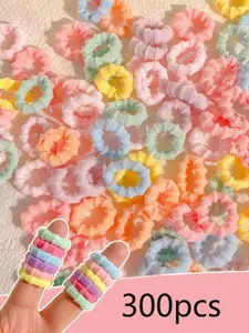 300pcs Non-Slip Hair Ties, High Elasticity Rubber Bands, Cute Style for All Seasons, Daily Wear & Holiday Gifts, Scrunchie