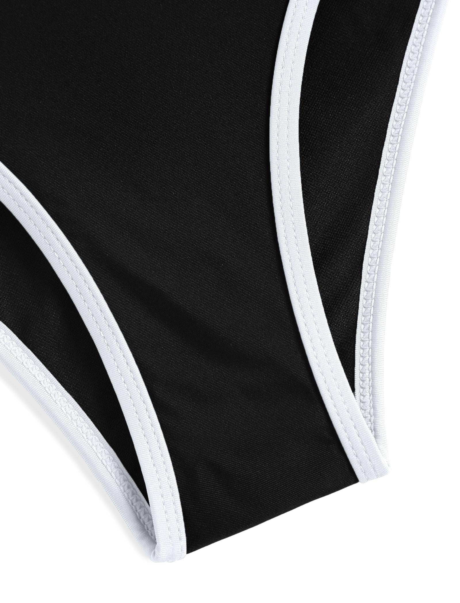 Women Summer Beach Fashion Color Block Swimsuit High Waisted Set Two Piece Bathing Suits