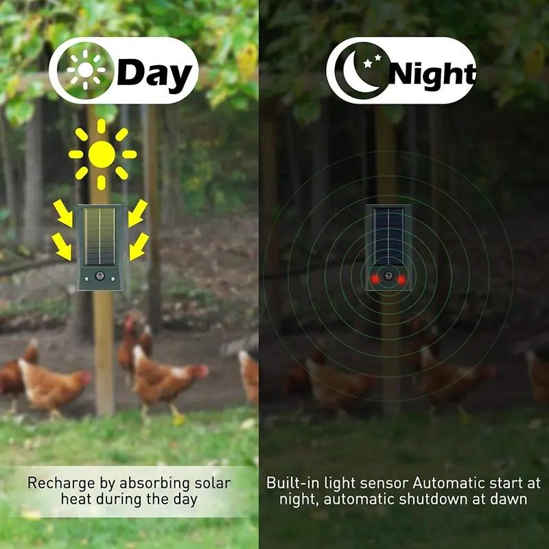 Ultrasonic Animal Repellent, Solar-Powered Cat Deterrent, LED Flashing Deer Repeller, Waterproof Bird Repellent for Gardens and Courtyards
