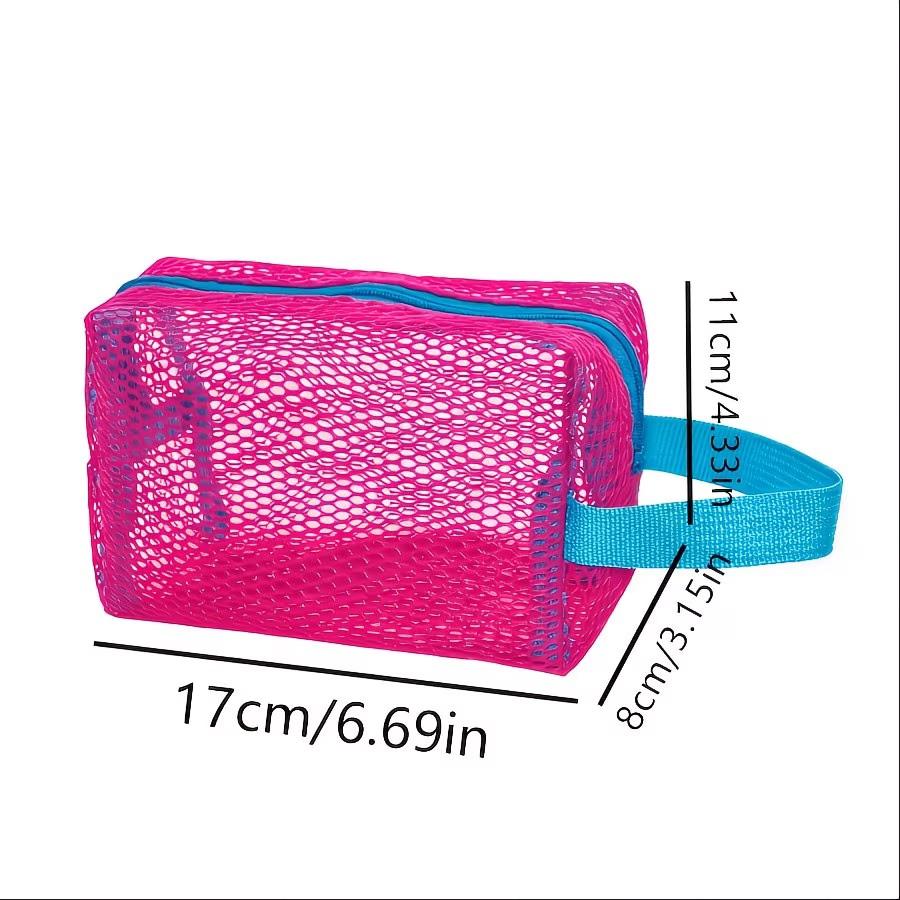 One-piece macaron-colored cosmetic bag, multi-functional cosmetic bag, swimming bag, beach bag, makeup bag, skincare bag, toiletry bag, storage bag, zipper closure, a great gift for friends and family.