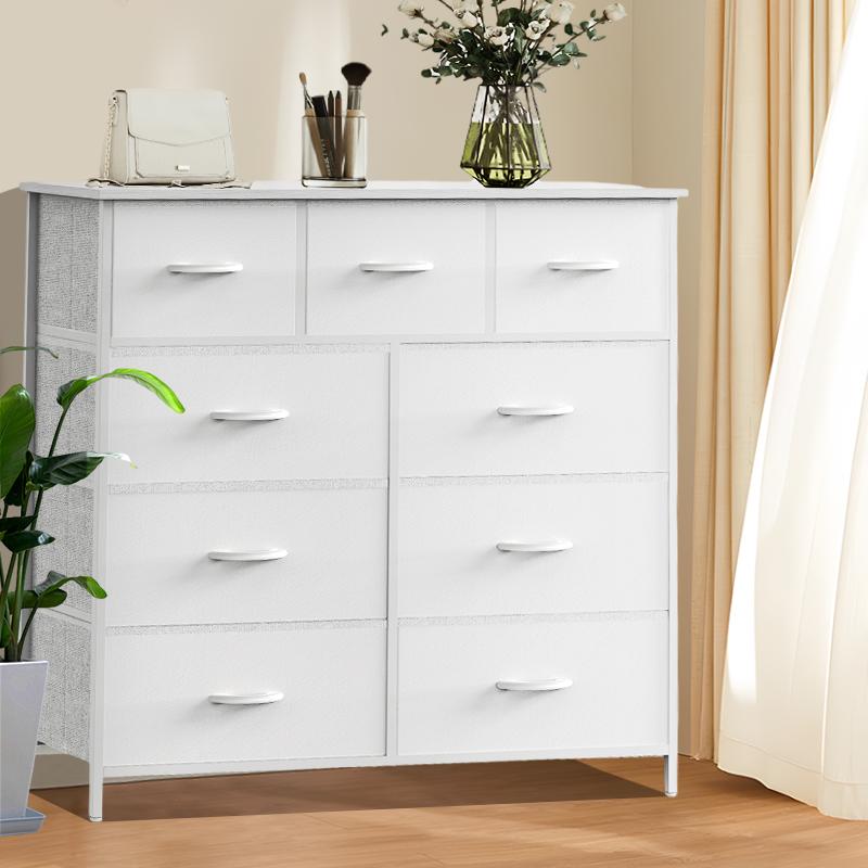 9 Drawer Dresser for Bedroom, Fabric Tall Dressers & Chests of Drawers, Organizer Storage Tower for Bedroom, Living Room, Hallway, Closet, Girls, Bedroom Furniture, Dresser Cabinet, Storage Shelf