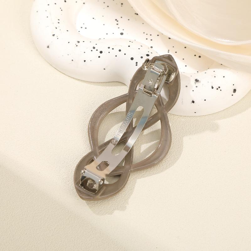 AWAYTR 4PCS Women's Elegant Simple 8-shaped Infinity Styling Holder Matte Claw Clips Spring Hair Barrettes Hair Accessories for Girls