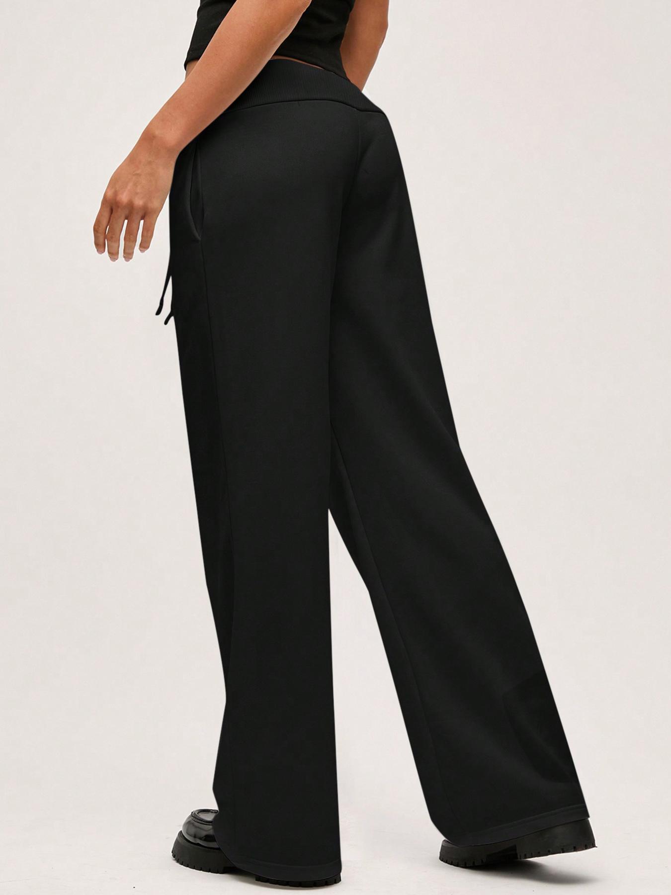 Women Casual Solid Color Loose Fit Low Waist Knitted Sweatpants, Warm Comfort, Cozy Chic, Daily Commute, Stylish & Comfy, Casual Chic Bottoms