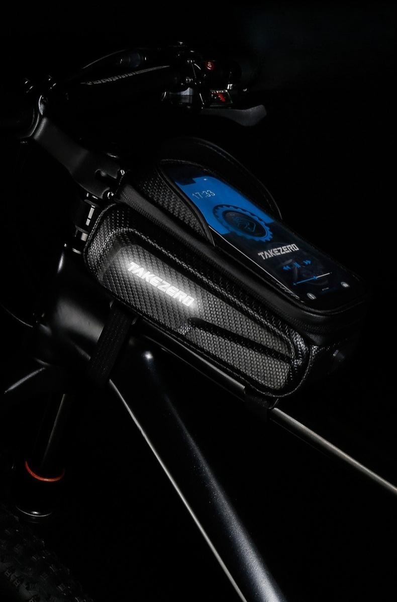 TAKEZERO Bicycle Front Top Tube Bag Touch Screen Bicycle Frame Bag Bicycle Bag 1L Large Capacity Adjustable Cycling Bag Bicycle Accessories