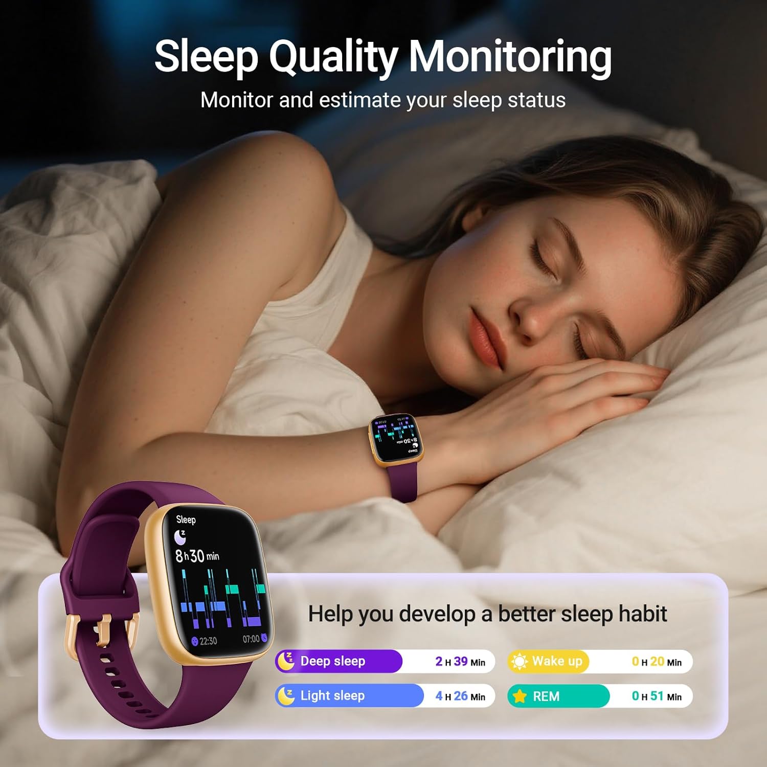 Fitpolo Smart Watch for Women 1.85" AMOLED Fitness Tracker with Bluetooth Call Heart Rate Sleep SPO₂ Monitor 100+ Sports Modes 3ATM Waterproof Fitpolo Smart Watch for Women 1.85" AMOLED Fitness Tracker with Bluetooth Call Heart Rate Sleep SPO₂ Monitor 100+ Sports Modes 3ATM Waterproof