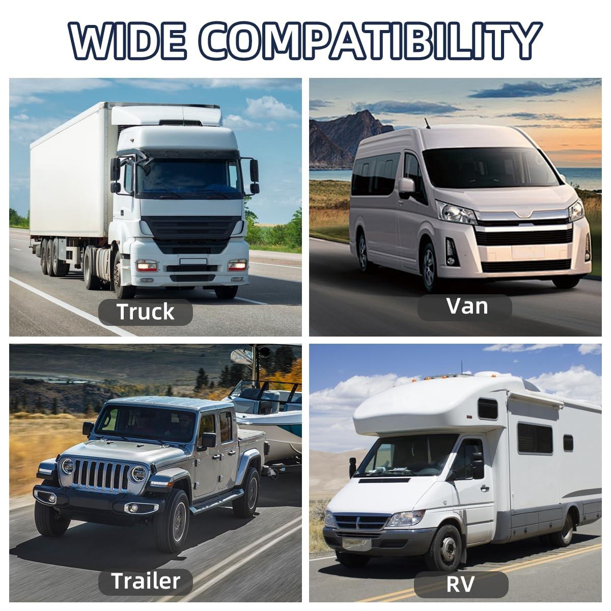 Aluminum Trailer Chain Holder, Anti-Rust Cable Wire Harness, 7 Way RV Chain Plug Cover, Towing Accessories for 2" 2¼" Tongue Jack