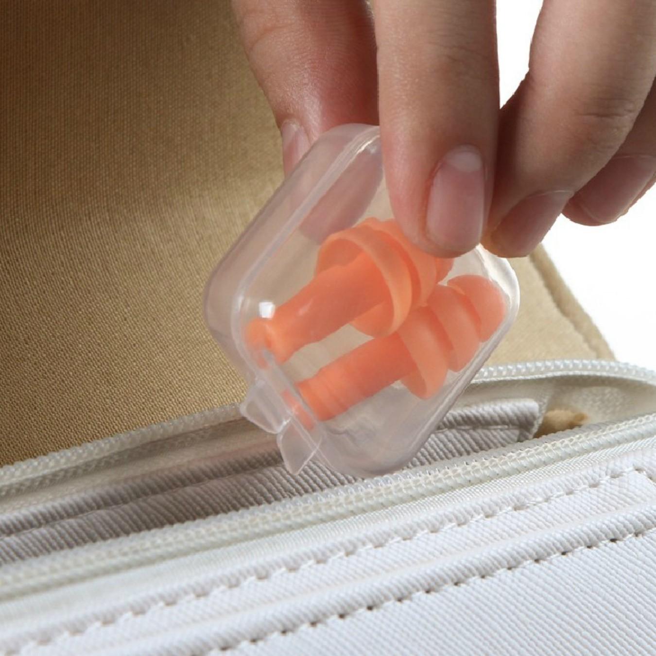 4 Pairs Noise-Reducing Earplugs, Waterproof Silicone Earplugs for Swimming, Soundproof Earplugs for Sleep, Study, Work