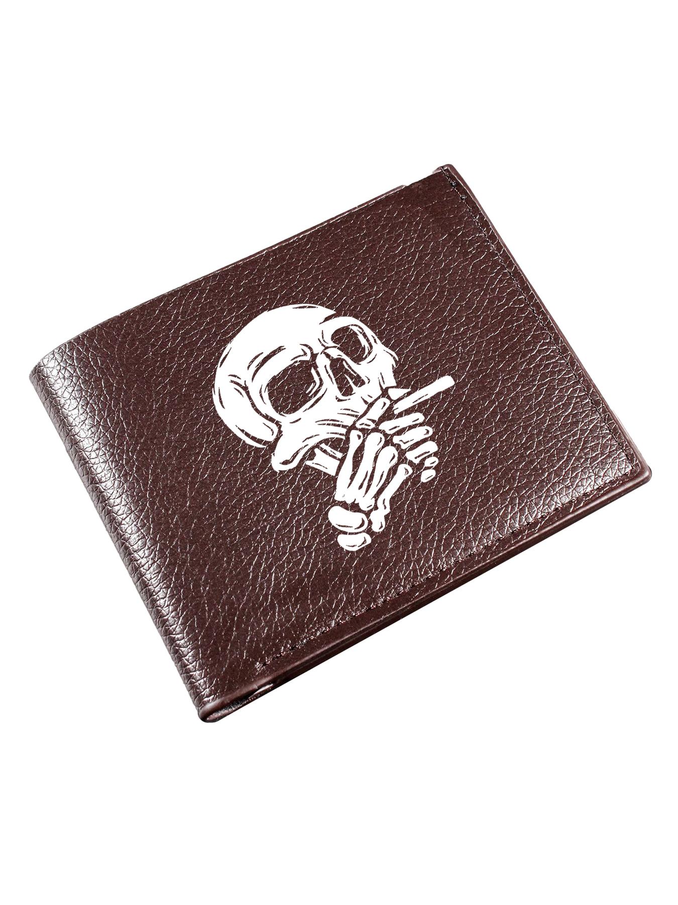 Cool Smoking Skull Print Bifold Wallet for Women Men, Unisex Multi-Card Slot Casual Wallet, Slim Card Holder with Bill Compartment, Perfect for Daily Use, Gift for Streetwear Lovers