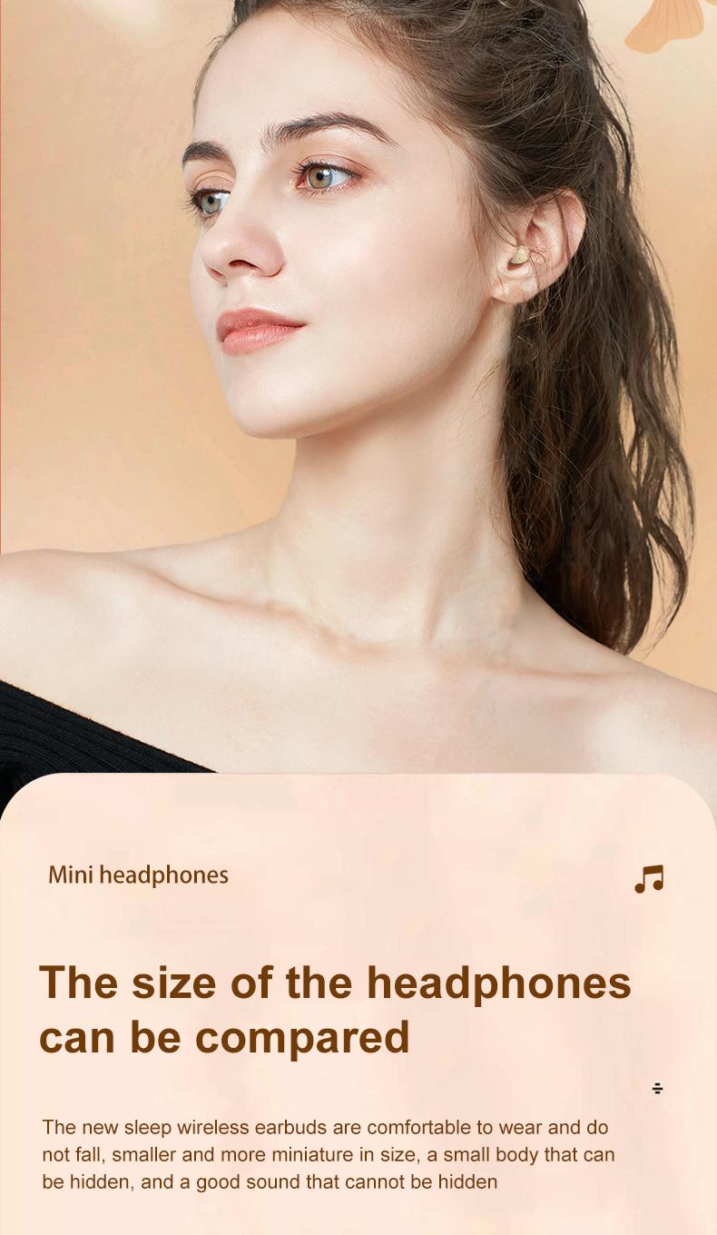 Sleep earbuds for insomniacs, small and discreet sleep headphones, suitable for those with small ear canals, features noise cancellation for calls, ideal for listening to music and playing games, compatible with iOS and Android systems.