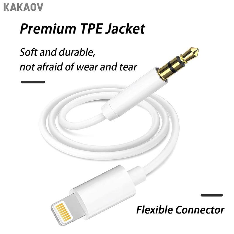 3.5mm AUX Audio Cable for iPhone 14, 13, 12, 11, 4 Pole Hi-Fi Stereo Sound,XS Series: 100cm/39.37in Length, Lightning Connector,For IPhone, IPad, Samsung, Tablet, Car Home Stereos, Sony Headphones,charge cable , Speaker, cable management 3.5mm AUX Audio Cable for iPhone 14, 13, 12, 11, 4 Pole Hi-Fi Stereo Sound,XS Series: 100cm/39.37in Length, Lightning Connector,For IPhone, IPad, Samsung, Tablet, Car Home Stereos, Sony Headphones,charge cable , Speaker, cable management