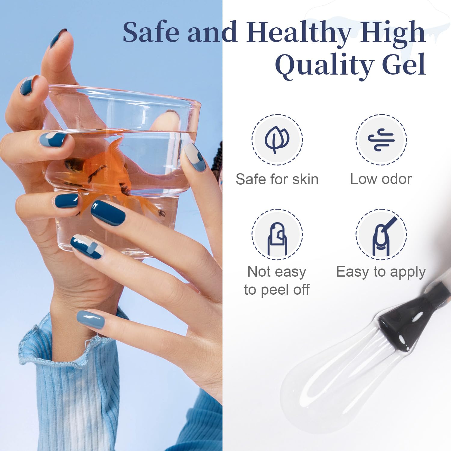 JODSONE New Upgrade  Bottles of 15ml  Base Top Coat Long Lasting and Easy to Apply Large Bottle, combination for uv light cure nail polish.