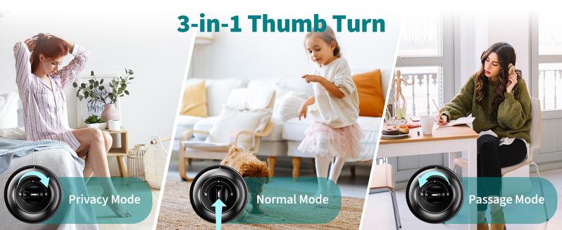 Valentine's Day Gift EuerTE Smart Lock Fingerprint Door Knob with App Control Key Type-C Port Emergency Charging Biometric Lock for Front Door Home Apartment Office FathersDayGift