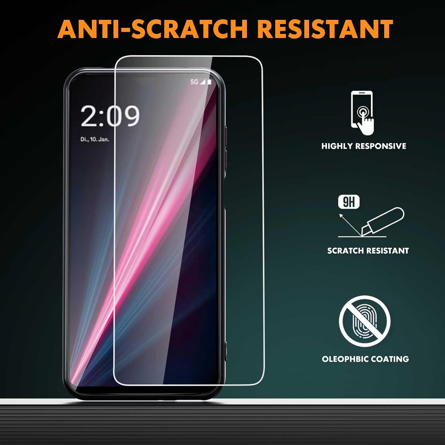 Compatible for T-Mobile REVVL 7Pro 5G Phone Case with Screen Protector, Soft TPU Silicone Case Shockproof Non-Slip Camera Protective Case Slim Cover for T-Mobile REVVL Case