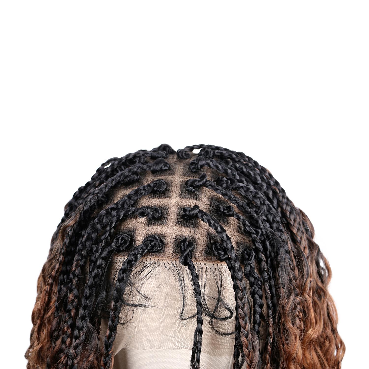 Braided Wigs for Women 16inch 13x6HD Braided Lace Front Wigs Boho Braided Wigs with Baby Hair Black Goddess Box Braid Wig Premium Synthetic Braided Lace Front Wigs