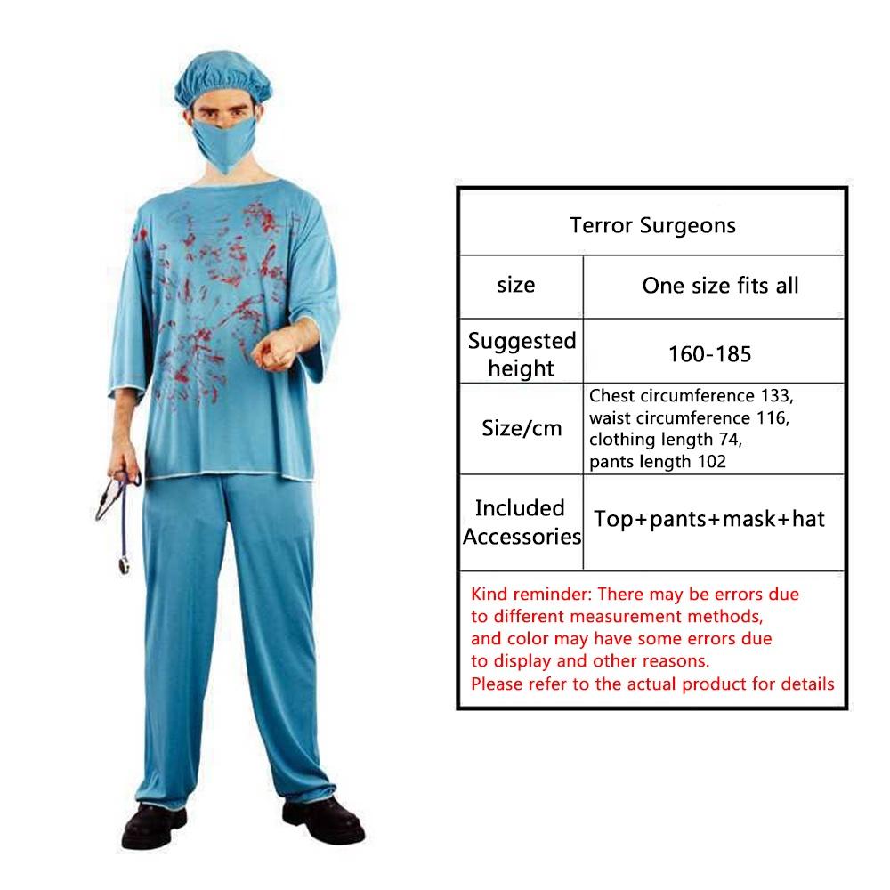 Adult Couples Halloween Costume Bloody Surgeon Nurse Matching Cosplay Outfit Horror Themed Party Dress Scary Movie Night Costume Role Play Festival Event Men Women
