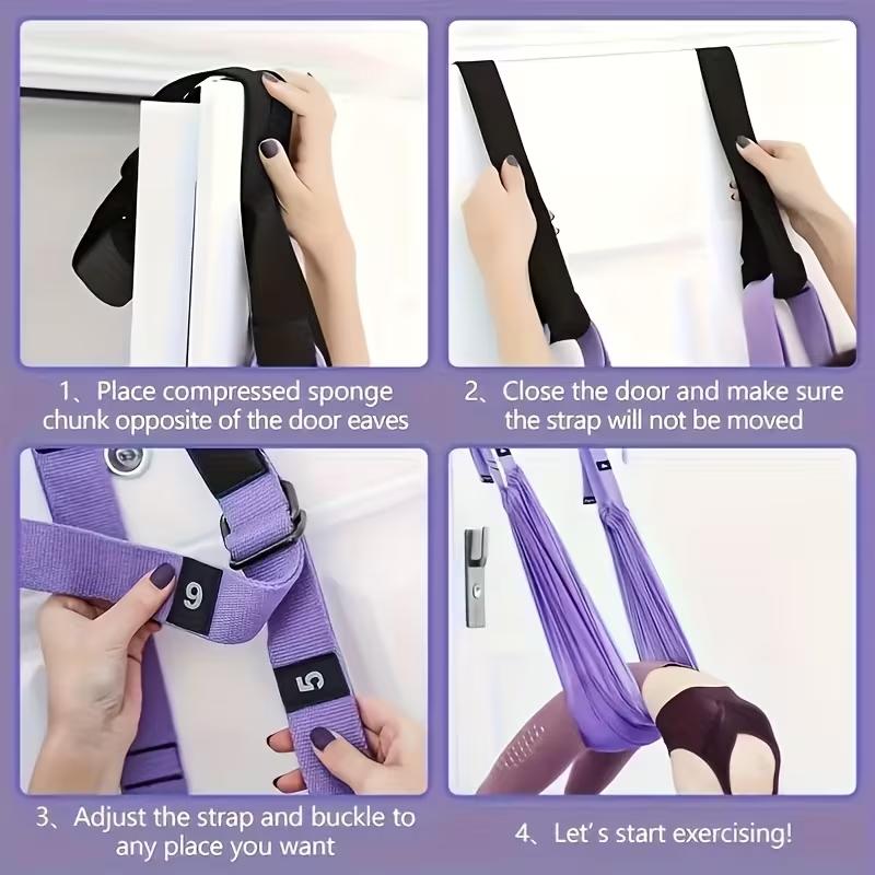 Multifunctional Aerial Yoga Hammock with Resistance Band, Ideal for Ballet Gymnastics Pilates, Home Back Bend Trainer Door Hanging Inversion Strap