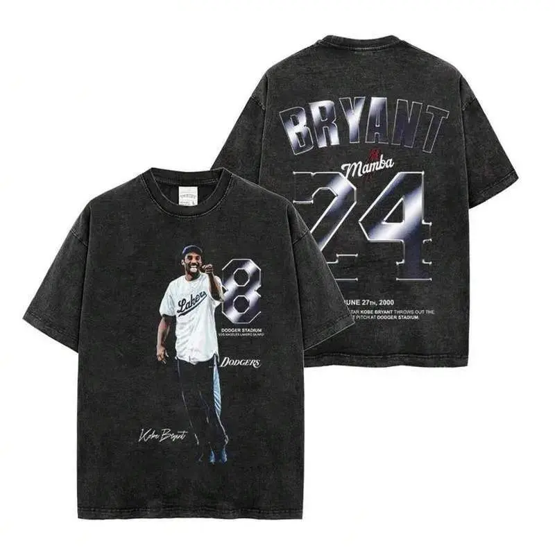 230g Heavy Vintage Washed-Shirt,% Cotton,  Bryant 8 24 Black Washed Tee – Cotton Basketball Legend Graphic Shirt True Hoops