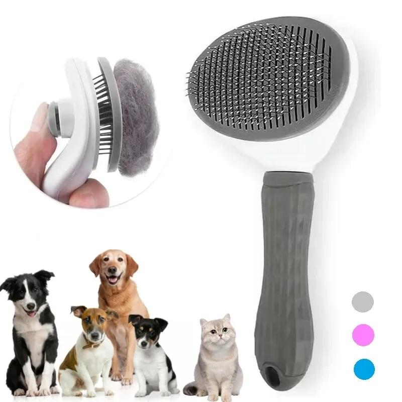 Cat Comb Pet One-Click Fur Remover, Dog Knot Brush, Hair Removal Tool, Easy-To-Use Cat Grooming Brush, Essential Pet Care Accessory