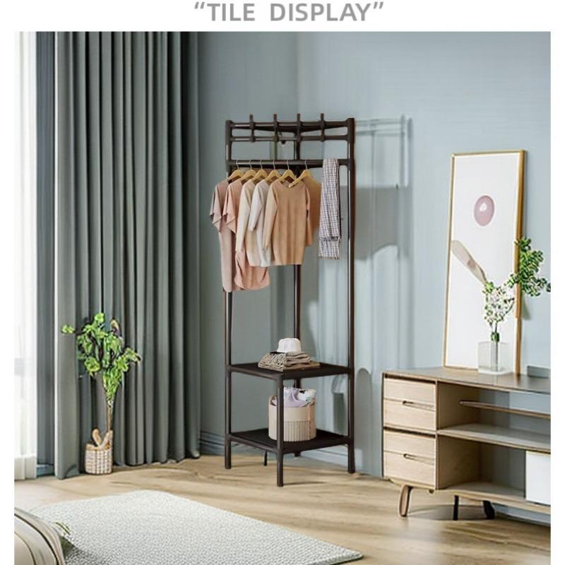 Multi-Layer Clothes Rack Organizer with Hooks, Easy Assembly, Corner Design, Ideal for Home Use, Bedroom Storage, Modern Durable Material