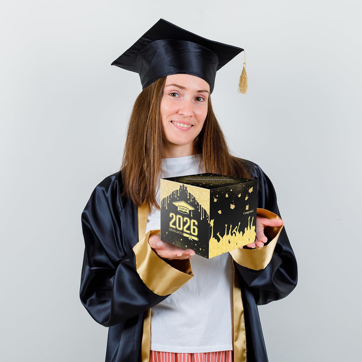 2026 Graduation Card Box Holder, Envelope Receiving for Grad Congrat Decoration Box, Graduation Party Celebration Black